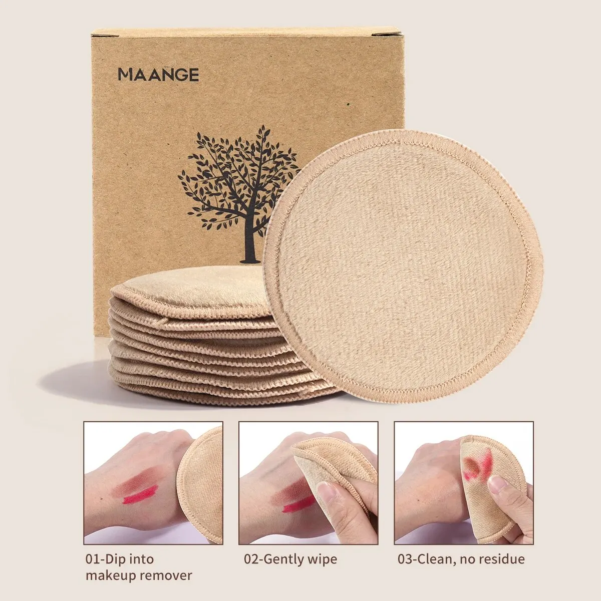 10pcs reusable makeup remover pads - Image 3