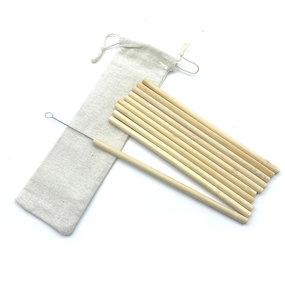 10pcs bamboo drinking straws