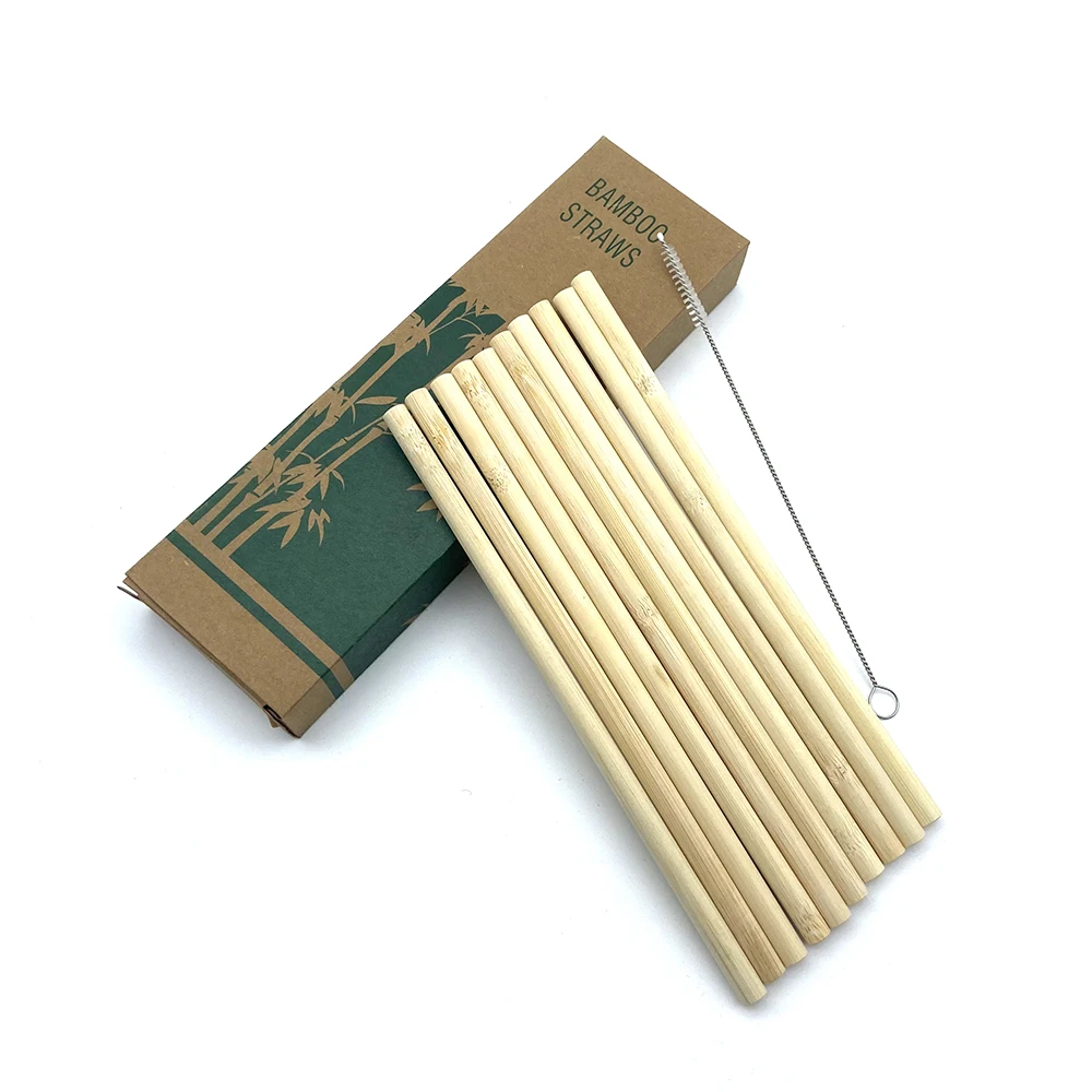 10pcs bamboo drinking straws - Image 2