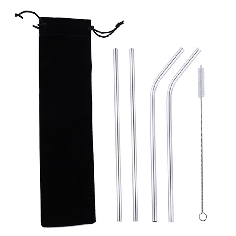 4pcs stainless steel drinking straws