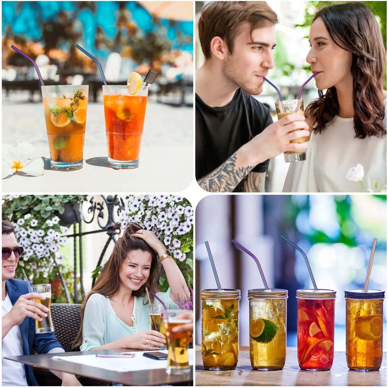 4pcs stainless steel drinking straws - Image 3