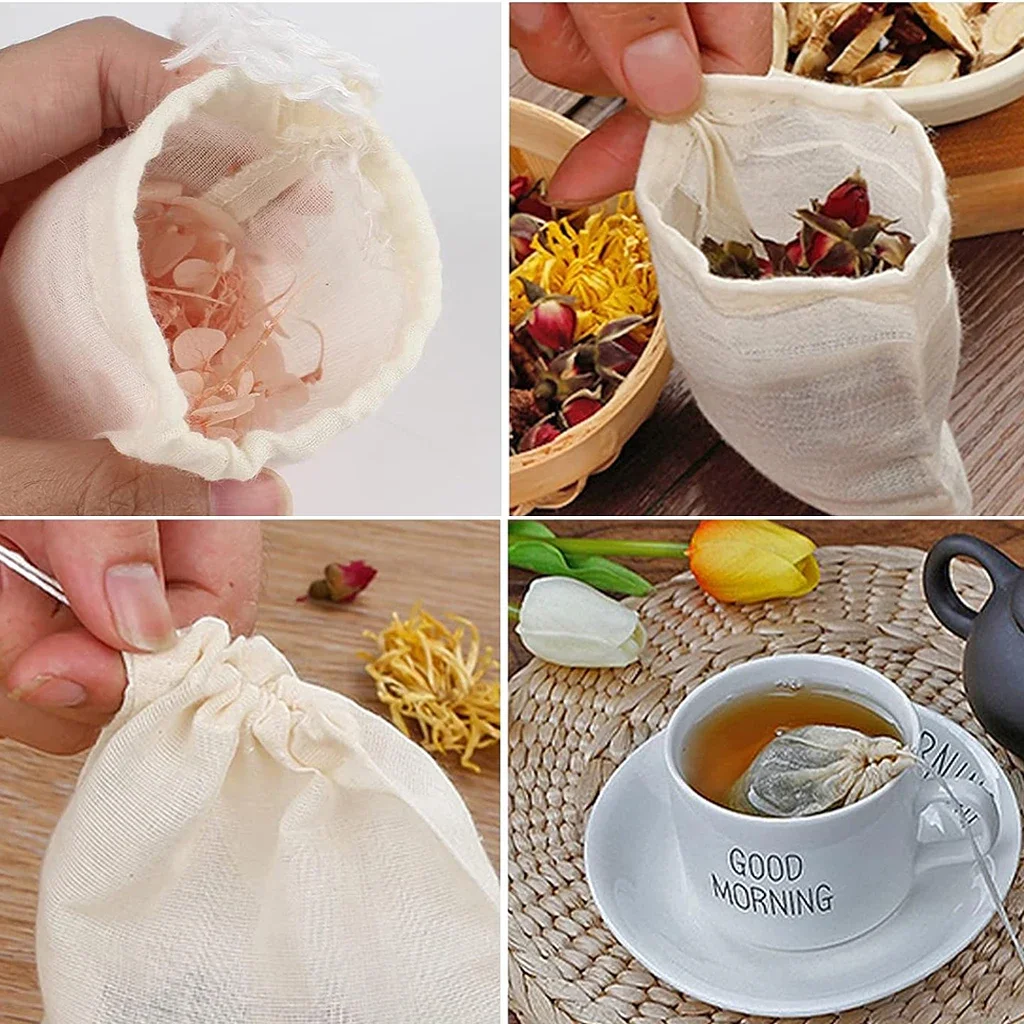 10pcs reusable fabric tea bags - Image 3